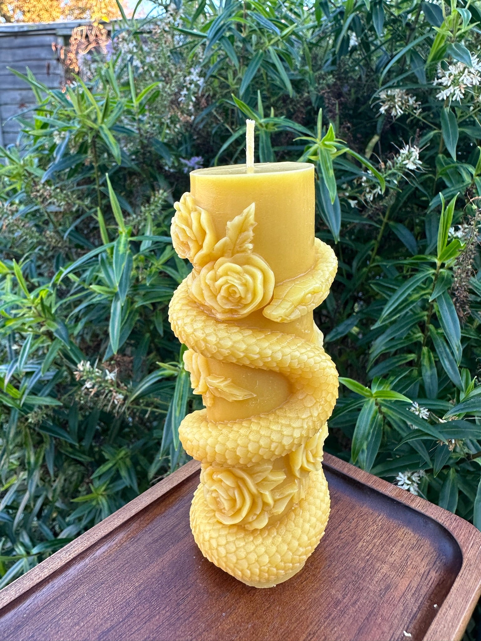 Snake and Roses Candle