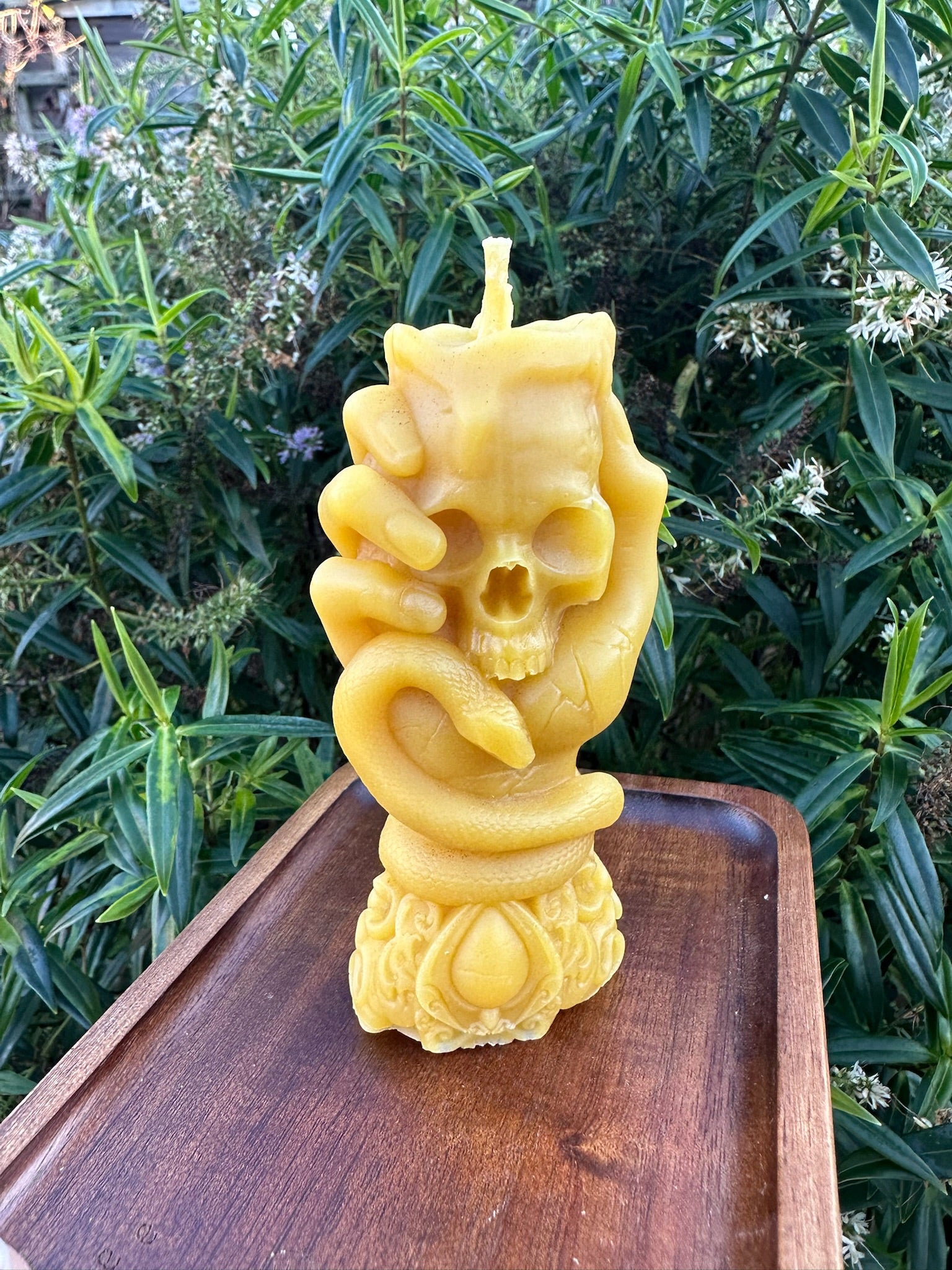 Hand Holding Skull Candle