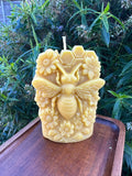 Large Bee and Flowers Candle